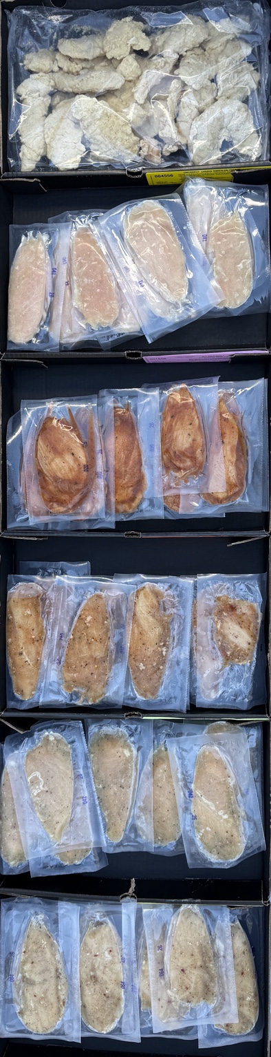 Vacuum-sealed chicken pack assortment