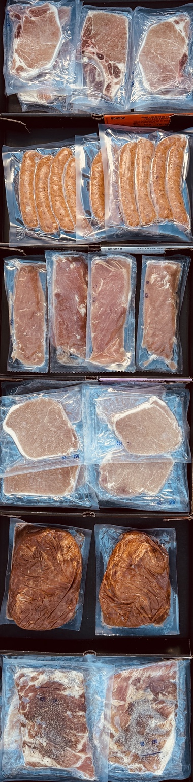 Vacuum-sealed pork pack assortment